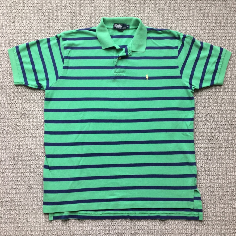 Polo by Ralph Lauren, Green/Blue Stripes, XL
